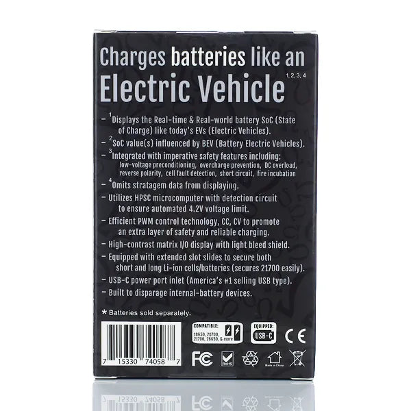 Hohm Tech Onyx Ohm 2A Matrix Display Battery Charger - 2 Bay