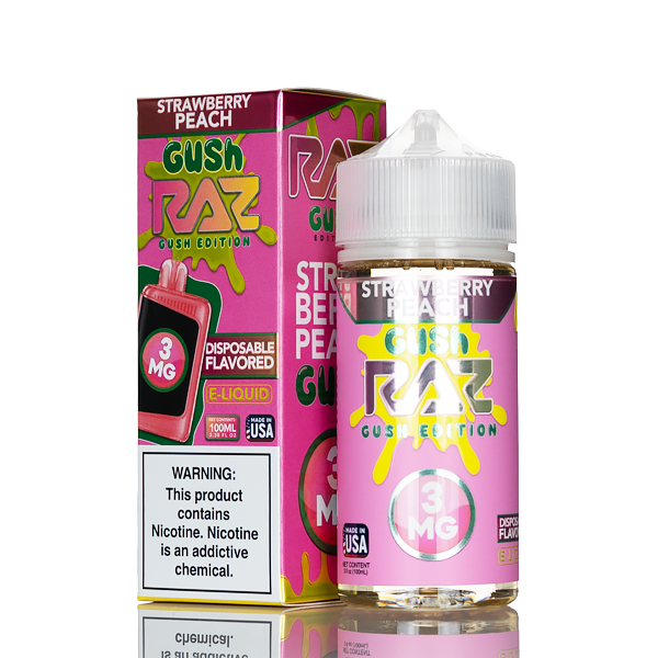 Pod Juice X RAZ E-Liquid - Strawberry Peach Gush - 100mL