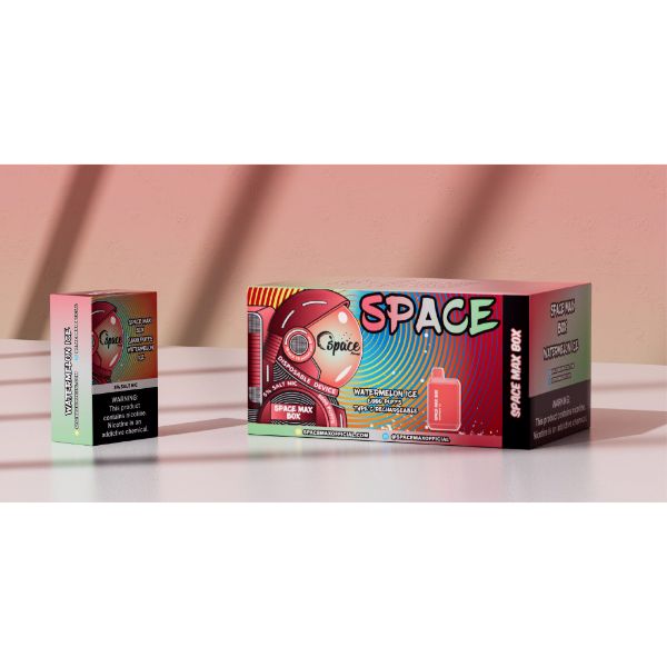 Space Max Box 6000 Puffs Rechargeable Vape Disposable 15mL 10 Pack Best Flavor Watermelon Ice