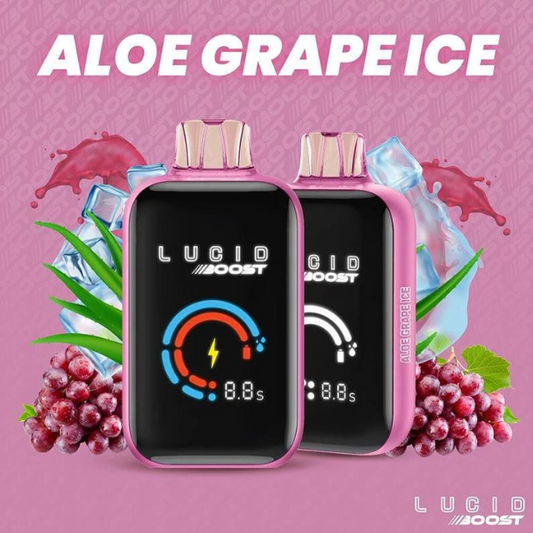 Best Deal Lucid Boost 20,123 Puffs Disposable Vape 18mL 5 Pack - Aloe Grape Ice