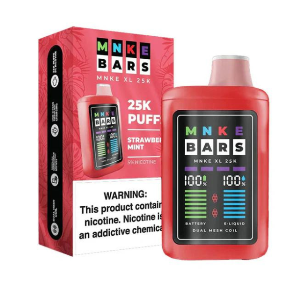 Best Deal MNKE Bars XL 25000 Puffs Disposable Vape 18mL - Strawberry Mint