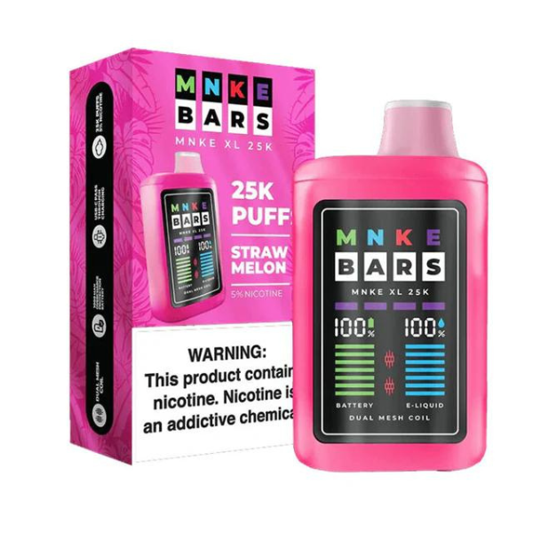 Best Deal MNKE Bars XL 25000 Puffs Disposable Vape 18mL -  Strawmelon