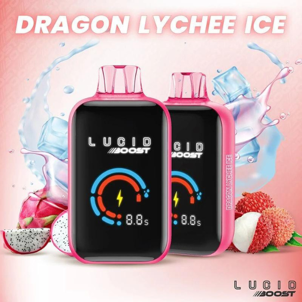 Best Deal Lucid Boost 20,123 Puffs Disposable Vape 18mL 5 Pack - Dragon Lychee Ice