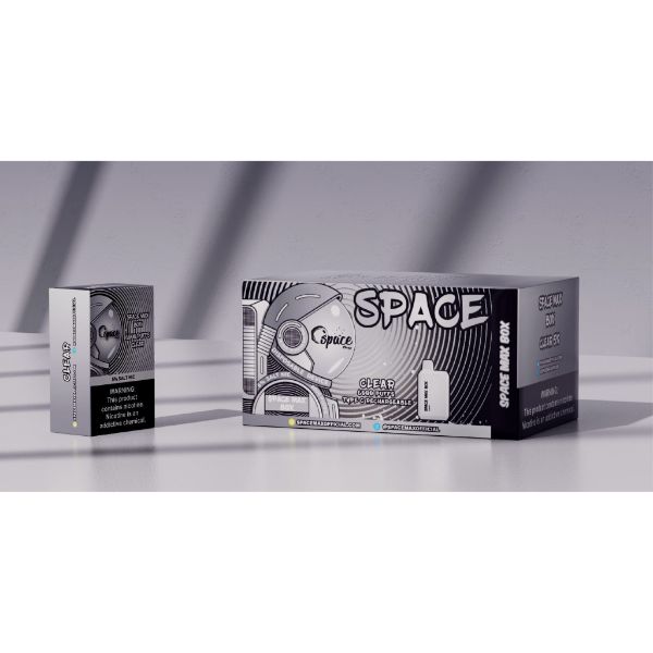 Space Max Box 6000 Puffs Rechargeable Vape Disposable 15mL 10 Pack Best Flavor Clear