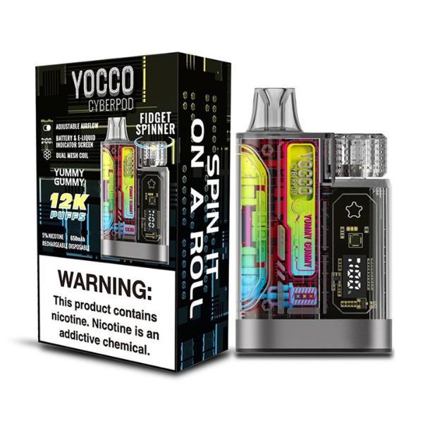 Best Deal Yocco CyberPod 12K Disposable Vape 5 Pack 20mL - Yummy Gummy