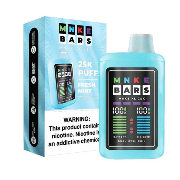 Best Deal MNKE Bars XL 25000 Puffs Disposable Vape 18mL - Fresh Mint 