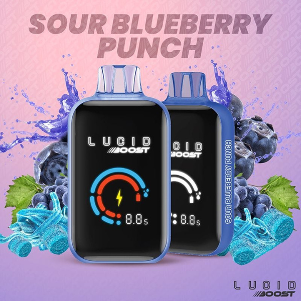 Best Deal Lucid Boost 20,123 Puffs Disposable Vape 18mL 5 Pack - Sour Blueberry Punch
