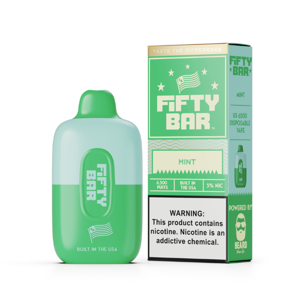 Best Deal Fifty Bar 6500 Puff Rechargeable Vape Disposable 16mL - Mint