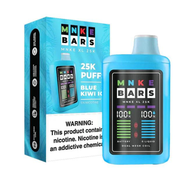 Best Deal MNKE Bars XL 25000 Puffs Disposable Vape 18mL - Blue Kiwi