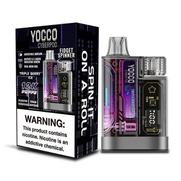 Best Deal Yocco CyberPod 12K Disposable Vape 5 Pack 20mL - Tripple Berry Ice