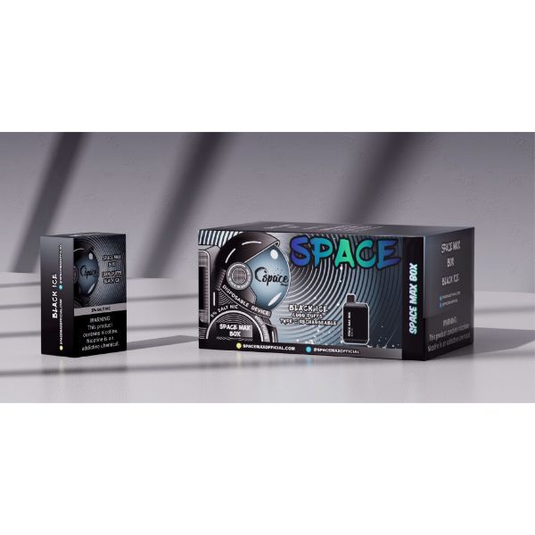 Space Max Box 6000 Puffs Rechargeable Vape Disposable 15mL 10 Pack Best Flavor Black Ice