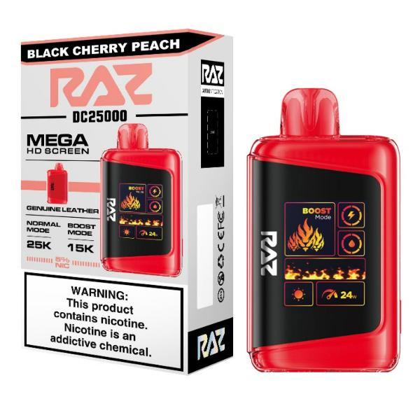 Best Deal RAZ DC25K 25,000 Puffs Rechargeable Vape 16mL - Black Cherry Peach