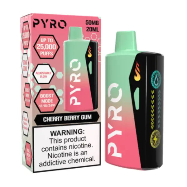 Best Deal Pyro Boost 25000 Puffs Disposable Vape 20mL - Cherry Berry Gum