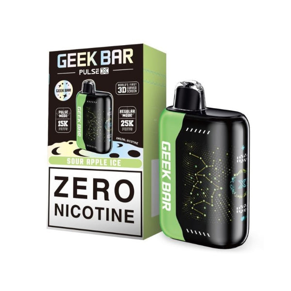 Geek Bar Pulse X 25,000 Puffs ZERO Nicotine Disposable Sour Apple Ice