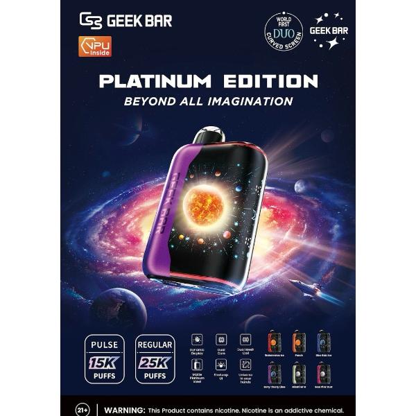 Best Deal GeekBar Pulse X Platinum Edition 25,000 Puffs Disposable 18mL 