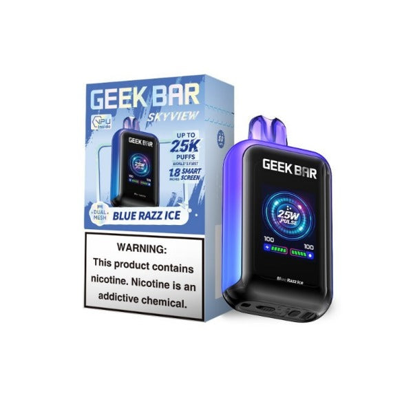 Best Deal Geek Bar Skyview 25,000 Puffs Disposable Vape 16ml Blue Razz Ice