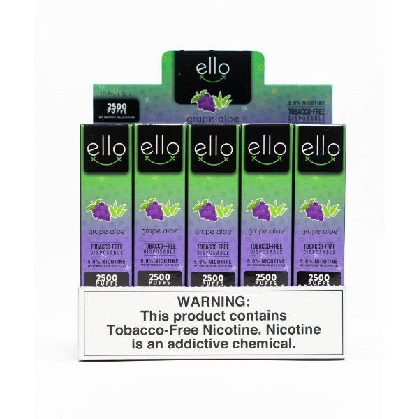 Best Deal BLVK Ello 2500 Puffs TFN Disposable Vape 7mL 10 Pack - Grape Aloe