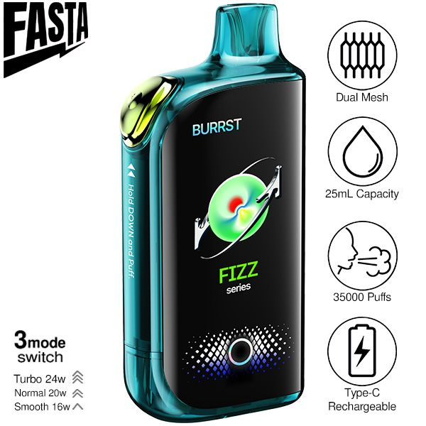 Best Deal Fasta Burrst 35,000 Puffs Disposable Vape 25mL 5 Pack - Grape B-Pop