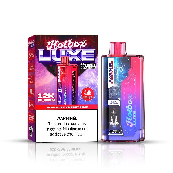 Best Deal Hotbox Luxe 12k Puffs Disposable Vape 20mL Blue Razz Cherry Lime