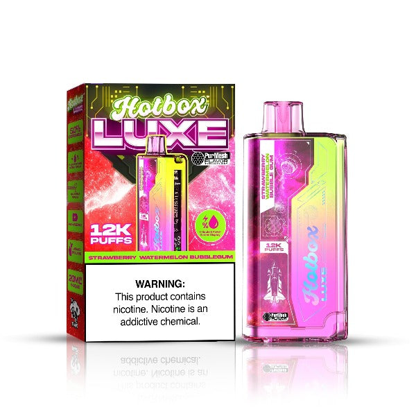 Best Deal Hotbox Luxe 12k Puffs Disposable Vape 20mL Strawberry Watermelon Bubblegum