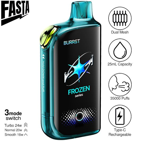 Best Deal Fasta Burrst 35,000 Puffs Disposable Vape 25mL 5 Pack - Miami Mint Frozen