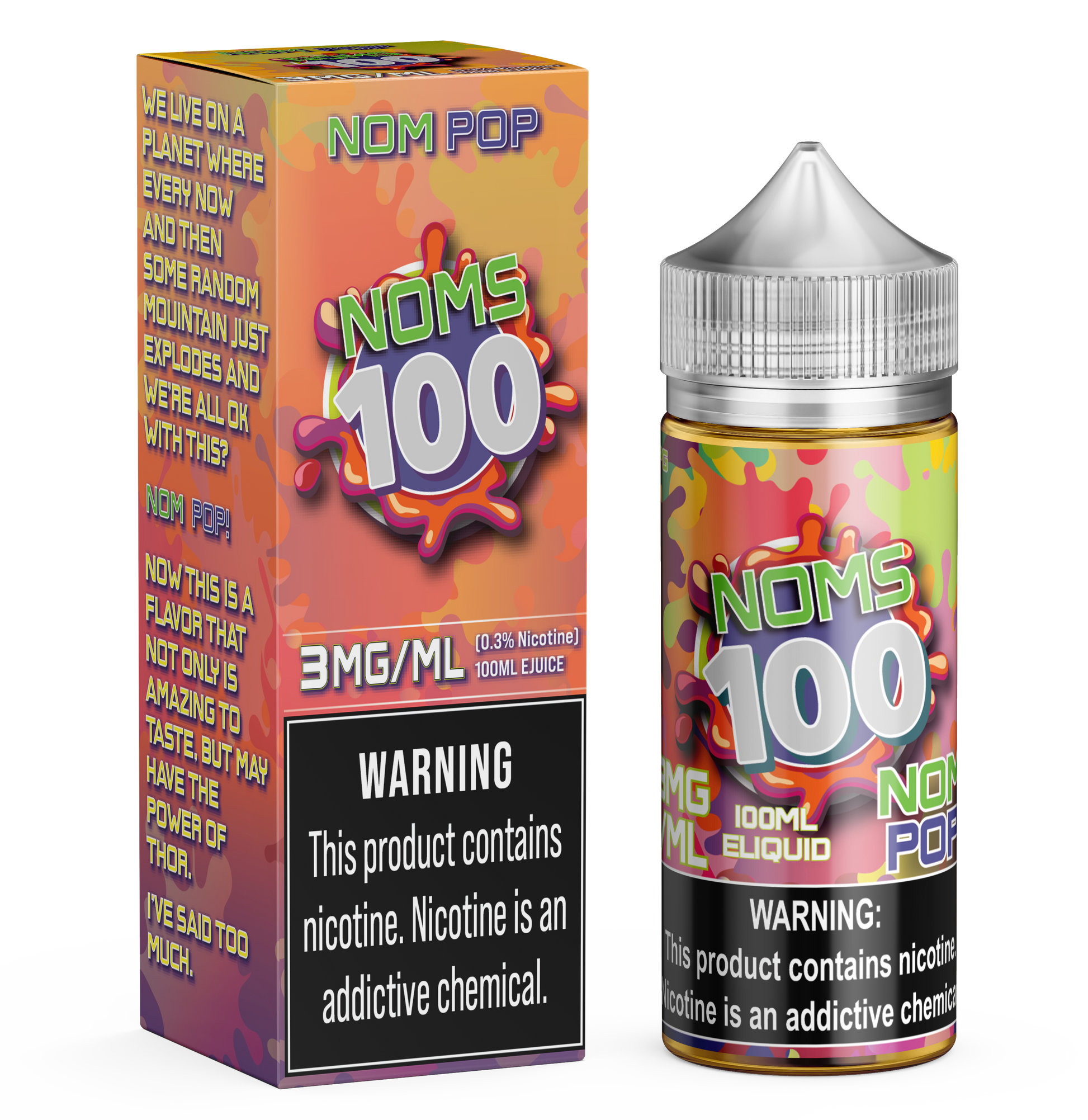 Best Deal Noms 100 Vape Juice 100mL - Nom pop