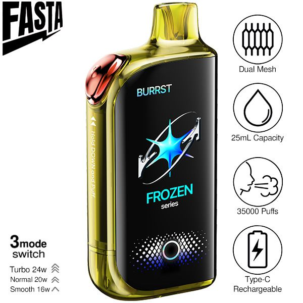 Best Deal Fasta Burrst 35,000 Puffs Disposable Vape 25mL 5 Pack - Peach Mango Watermelon Frozen