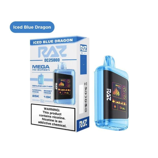 Best Deal RAZ DC25K 25,000 Puffs Rechargeable Vape 16mL - Iced Blue Dragon