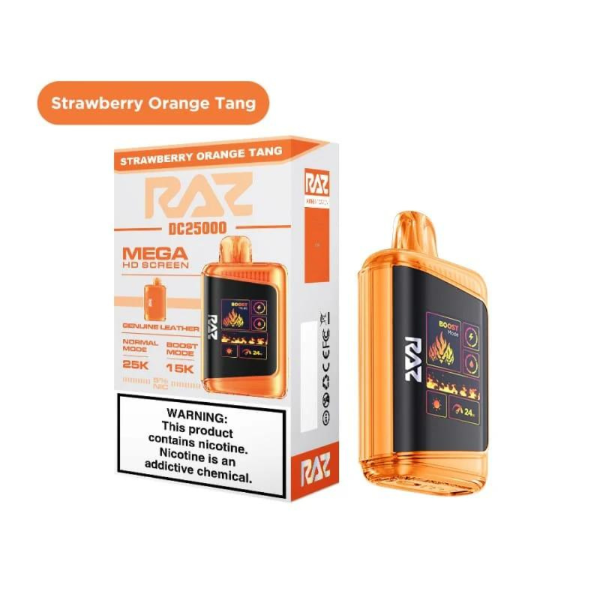 Best Deal RAZ DC25K 25,000 Puffs Rechargeable Vape 16mL - Strawberry Orange Tang