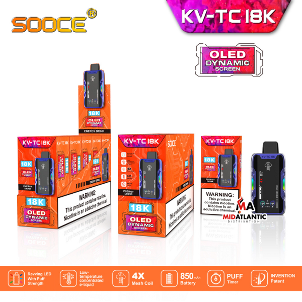 Best Deal SOOCE KV-TC18K Rechargeable Vape Energy Drink
