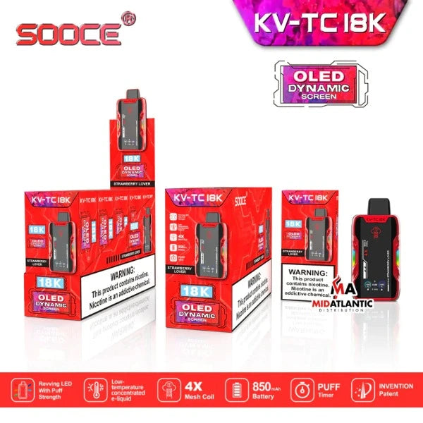Best Deal SOOCE KV-TC18K Rechargeable Vape Strawberry Lover
