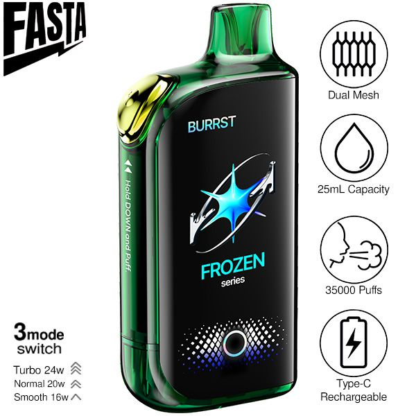 Best Deal Fasta Burrst 35,000 Puffs Disposable Vape 25mL 5 Pack - Sour Apple Frozen