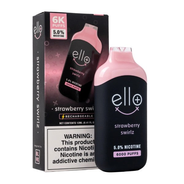 Best Deals BLVK Ello Plus Disposable Vape 12mL Strawberry swirlz