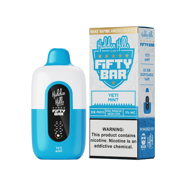 Best Deal Hidden Hills x Fifty Bar 20K Disposable Vape Yeti Mint