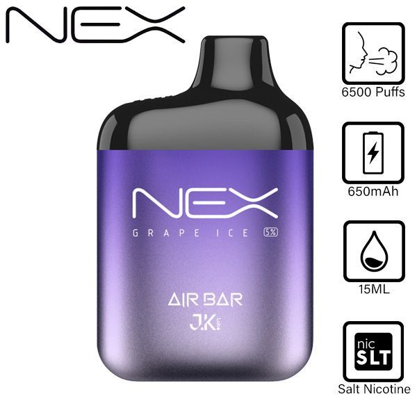 Best Deals Air Bar NEX 6500 Puffs Disposable Vape 10-Pack Best Flavor Grape Ice