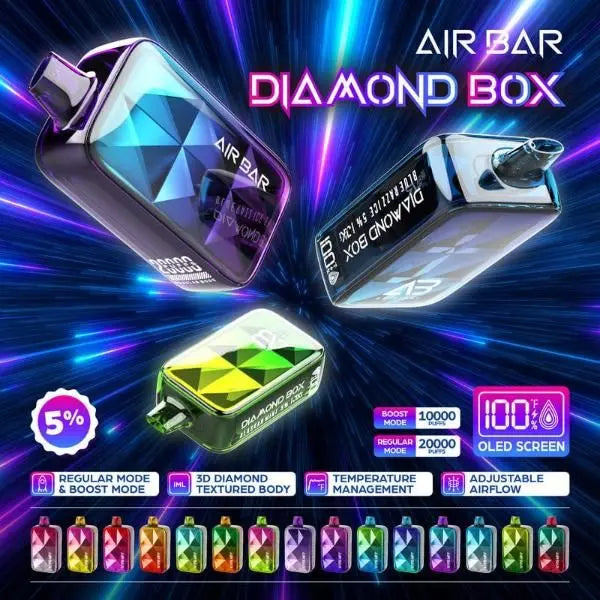Best Deal Air Bar Diamond Box 20000 Puffs Rechargeable Disposable Vape 25mL 