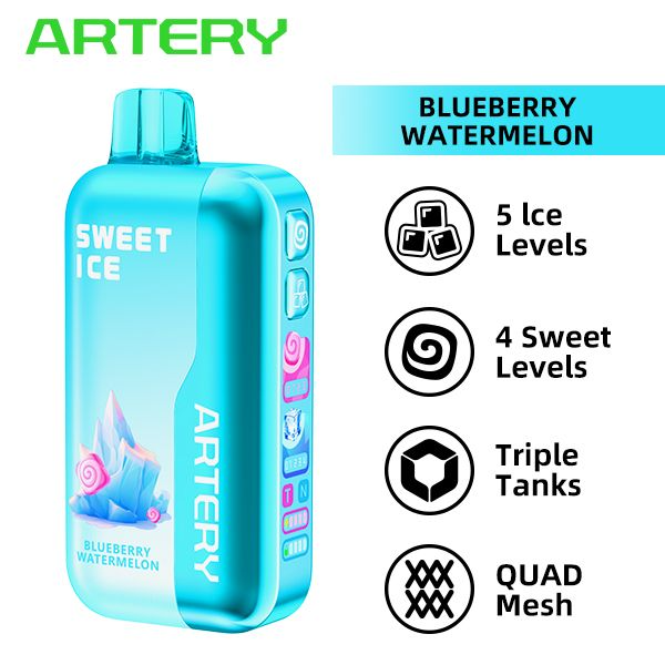 Best Deal Artery CL6 50,000 Puffs Disposable Vape 26mL 5 Pack - Blueberry Watermelon