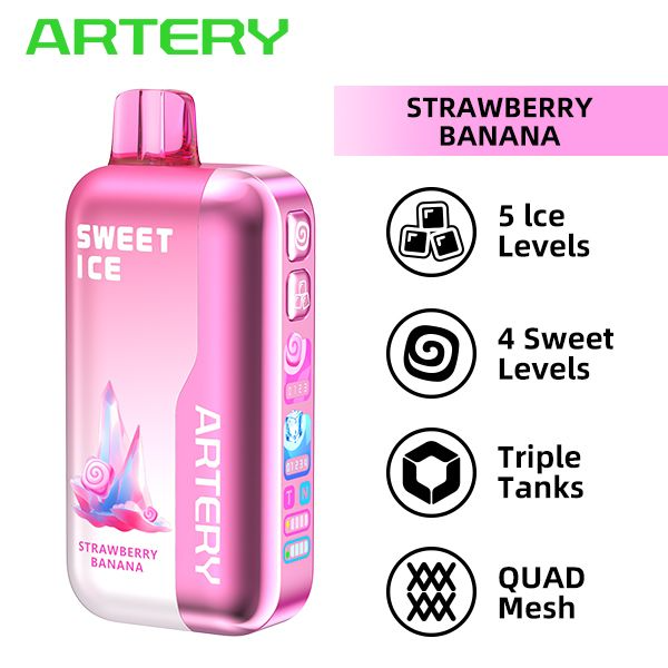 Best Deal Artery CL6 50,000 Puffs Disposable Vape 26mL 5 Pack - Strawberry Banana