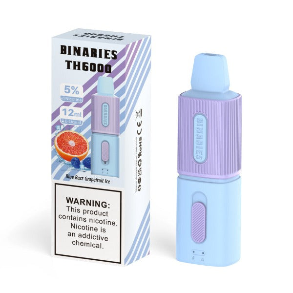 Best Deal HorizonTech Binaries Cabin TH6000 Puffs Disposable Vape 12mL Blue Razz Grapefruit Ice