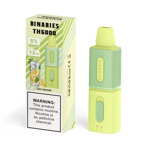 Best Deal HorizonTech Binaries Cabin TH6000 Puffs Disposable Vape 12mL Clear Lemonade