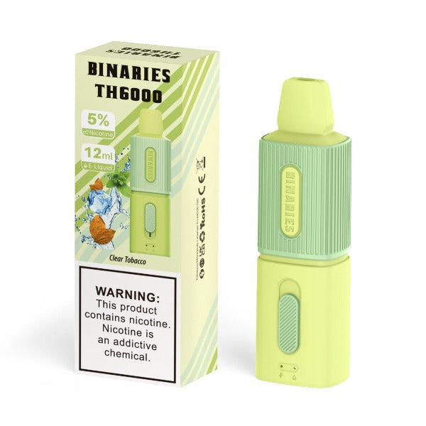 Best Deal HorizonTech Binaries Cabin TH6000 Puffs Disposable Vape 12mL Clear Tobacco