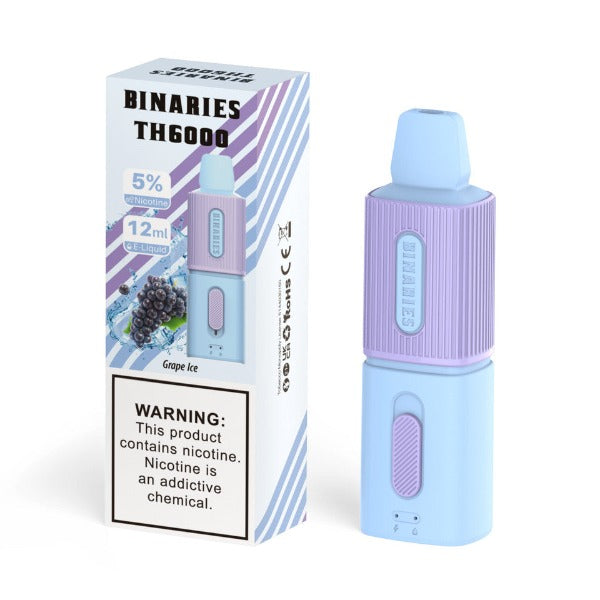 Best Deal HorizonTech Binaries Cabin TH6000 Puffs Disposable Vape 12mL Grape Ice