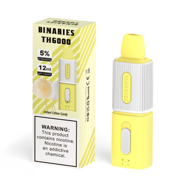 Best Deal HorizonTech Binaries Cabin TH6000 Puffs Disposable Vape 12mL Lemon Cotton Candy