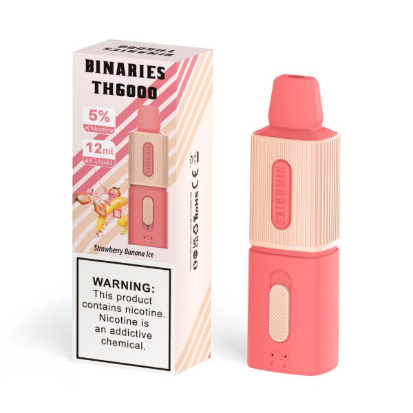 Best Deal HorizonTech Binaries Cabin TH6000 Puffs Disposable Vape 12mL Strawberry Banana Ice