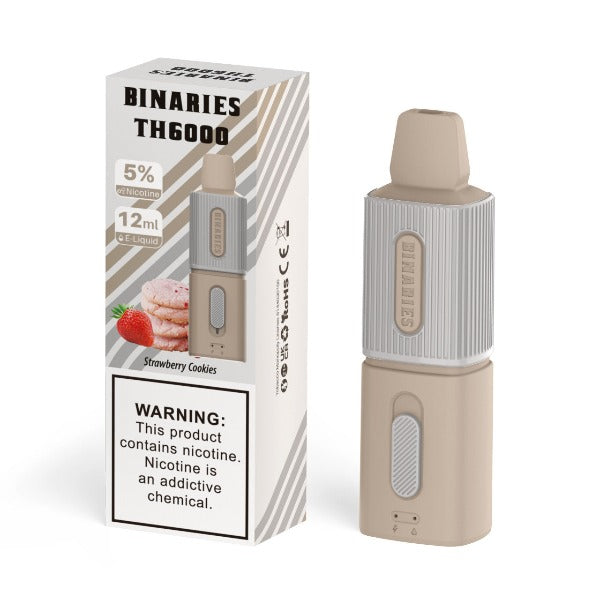 Best Deal HorizonTech Binaries Cabin TH6000 Puffs Disposable Vape 12mL Strawberry Cookies