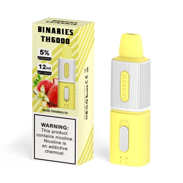 Best Deal HorizonTech Binaries Cabin TH6000 Puffs Disposable Vape 12mL Vanilla Strawberry Ice