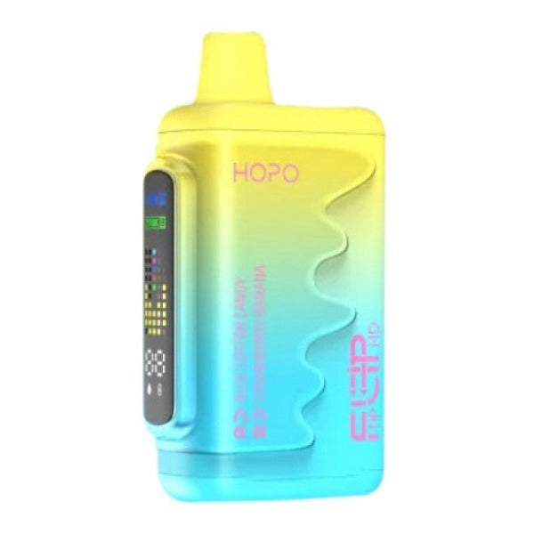 Best Deal HOPO Fliptip HD 16000 Puffs Rechargeable Disposable Vape 20mL Blue Cotton Candy / Strawberry Banana