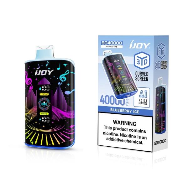 iJoy SD40000 40K Puffs AI Voice Control Disposable 20mL Best Flavor Blueberry Ice