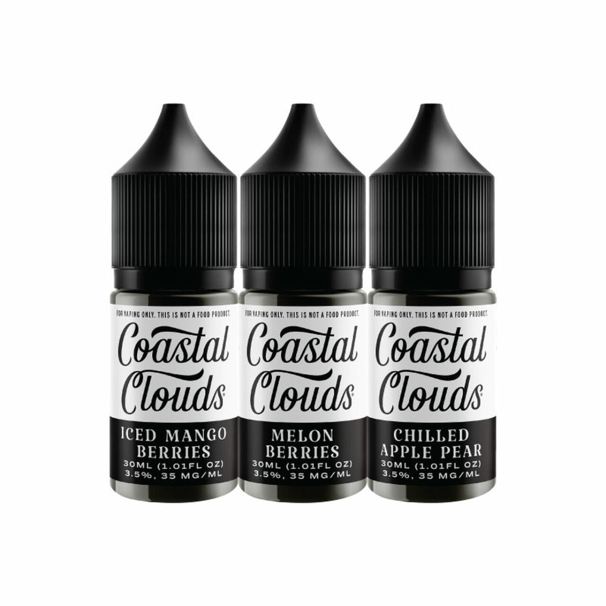 Coastal Clouds Salt 30ML Vape Juice Best Flavors Iced Mango Berries Melon Berries Chilled Apple Pear