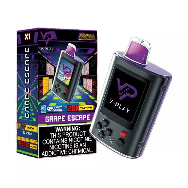 Best Deal CraftBox V-Play 20K Puffs Rechargeable Disposable vape 25mL - Grape Escape